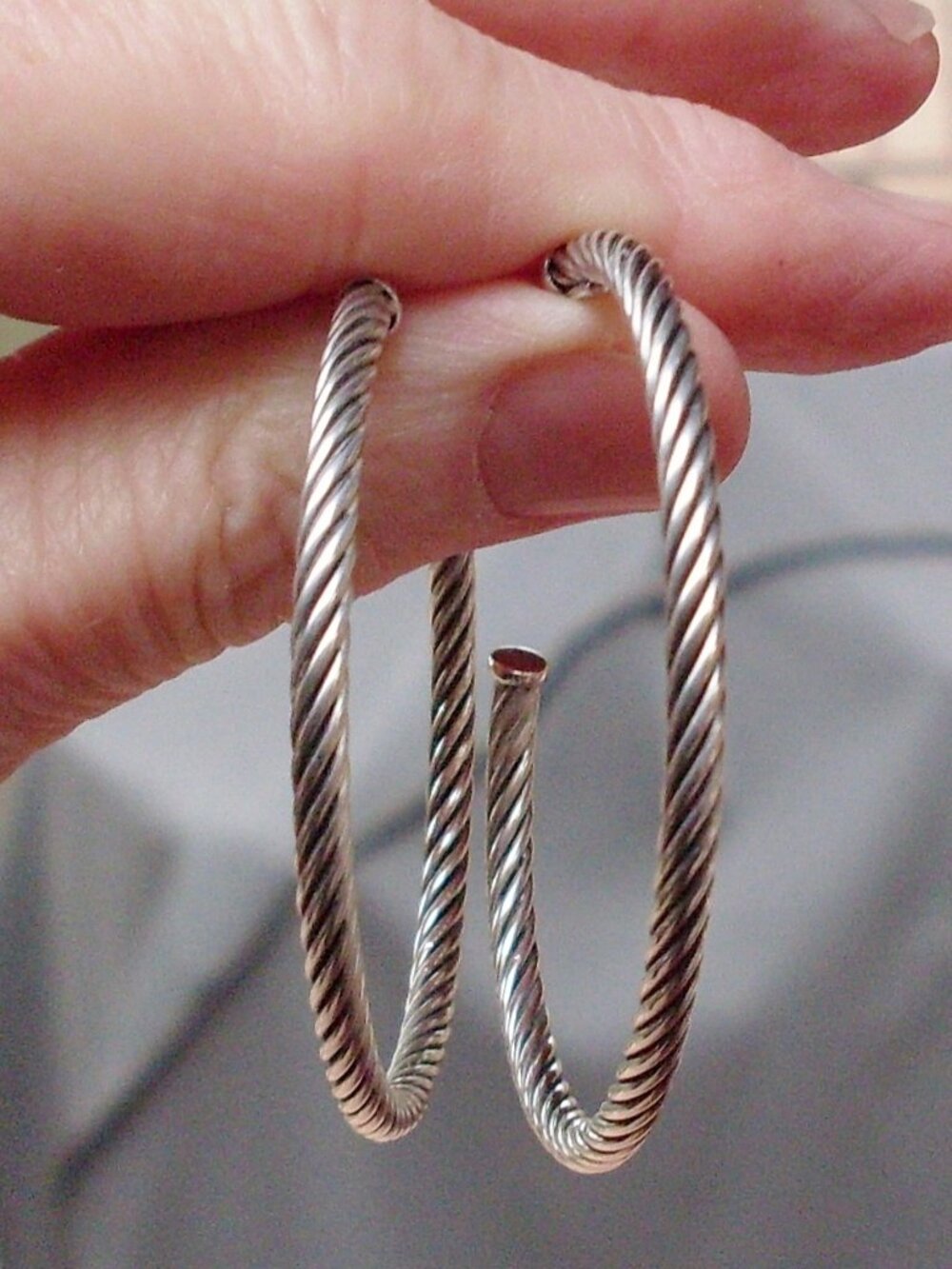 Recently Retired David Yurman Cable Hoop Earrings - 1.75 Inches - DY Backs